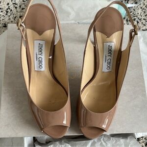 JIMMY CHOO Ballet pink/nude Nova 100 heels 38.5/8.5